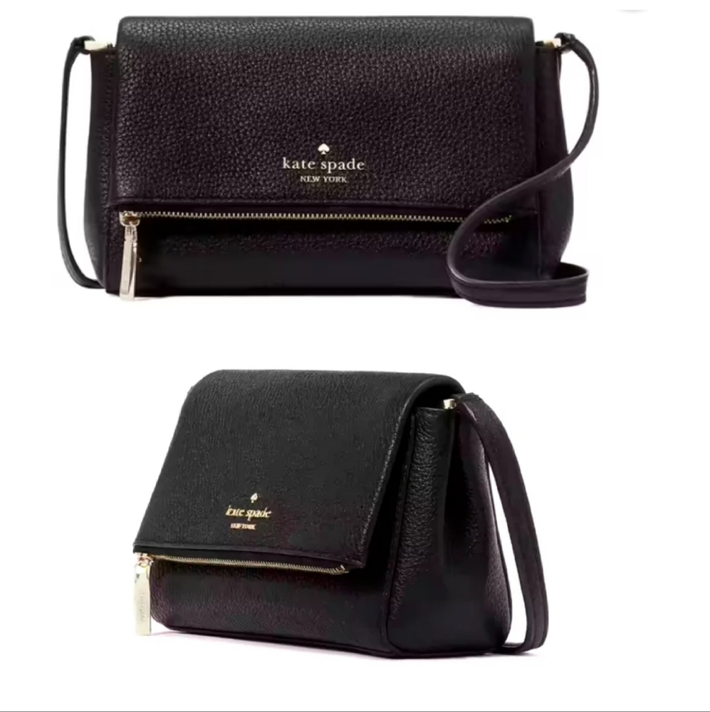 NWT Kate Spade Leila Black  Leather Crossbody Bag